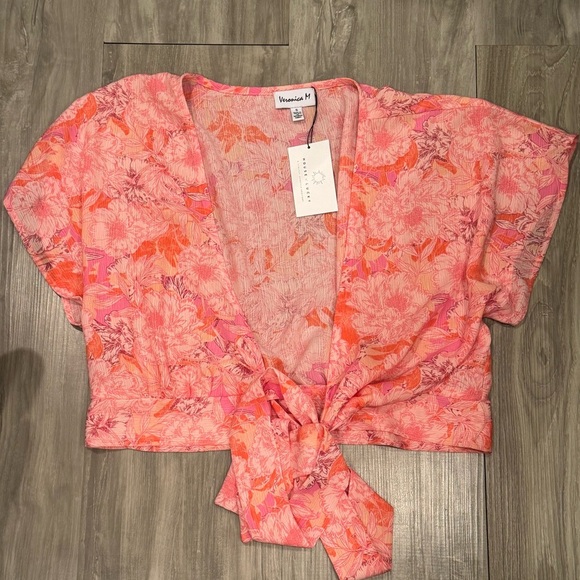 Veronica M Nikolina Mom Cropped Wrap Top NWT - Picture 6 of 12
